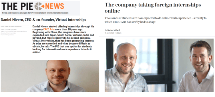 Virtual Internships in the Press