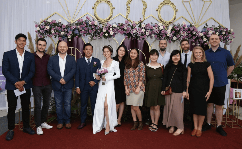 Virtual Internships team at Anh's wedding