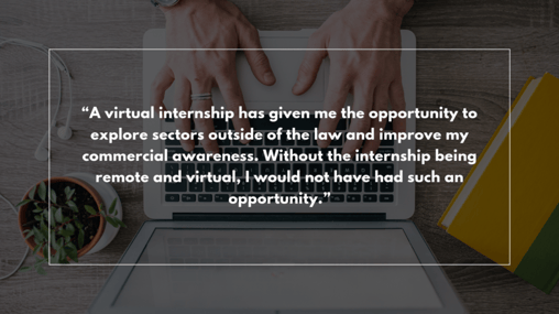 alumni testimonial about Virtual Internships