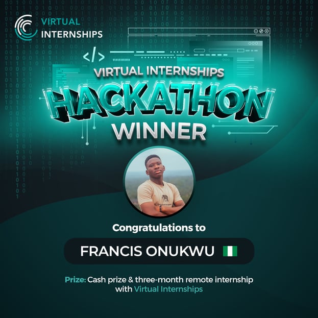 infographic to announce our virtual hackathon winner
