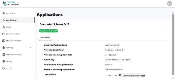 Intern applications
