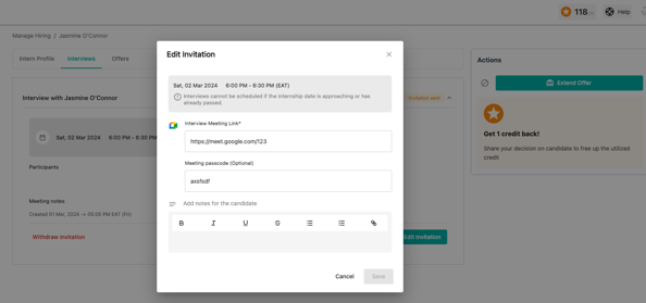 Manage Intevriew - edit interviews-1