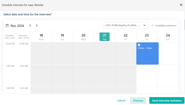Schedule interview - 5 